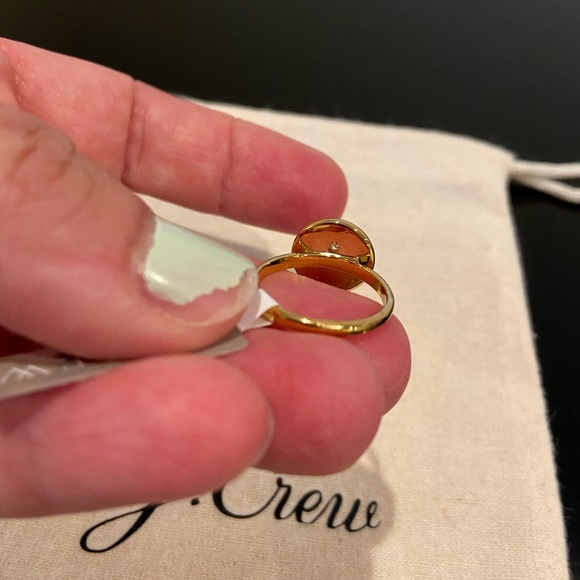 NWT preppy dainty minimalist J. Crew gold plated Pearl Dot Disc Ring size 6 - Picture 12 of 14